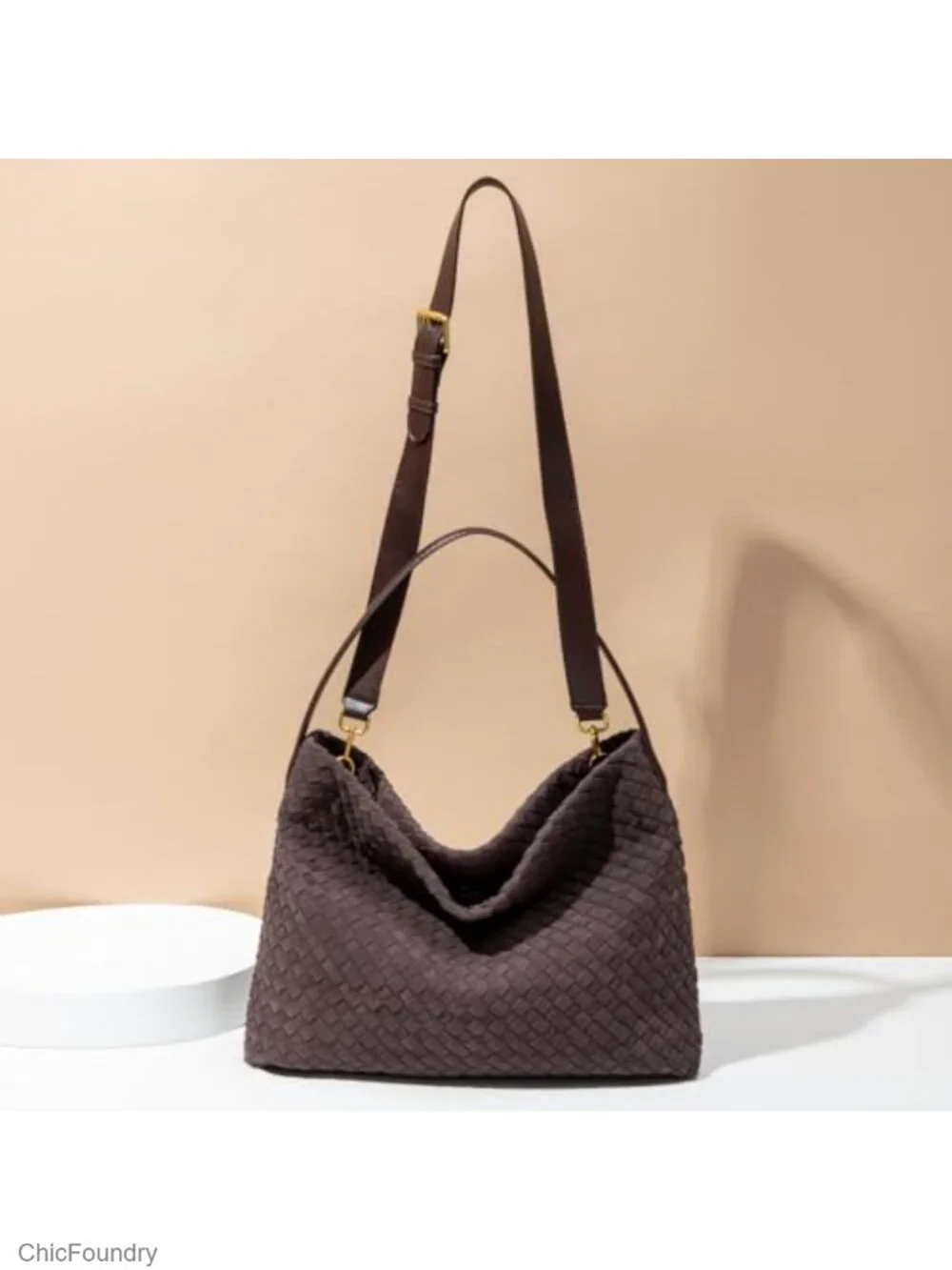 Woven Tote Bag for Women Faux Leather Shoulder Handbag with Removable Strap